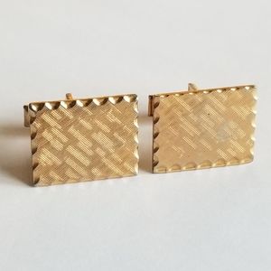 Vintage cuff links gold tone metal
